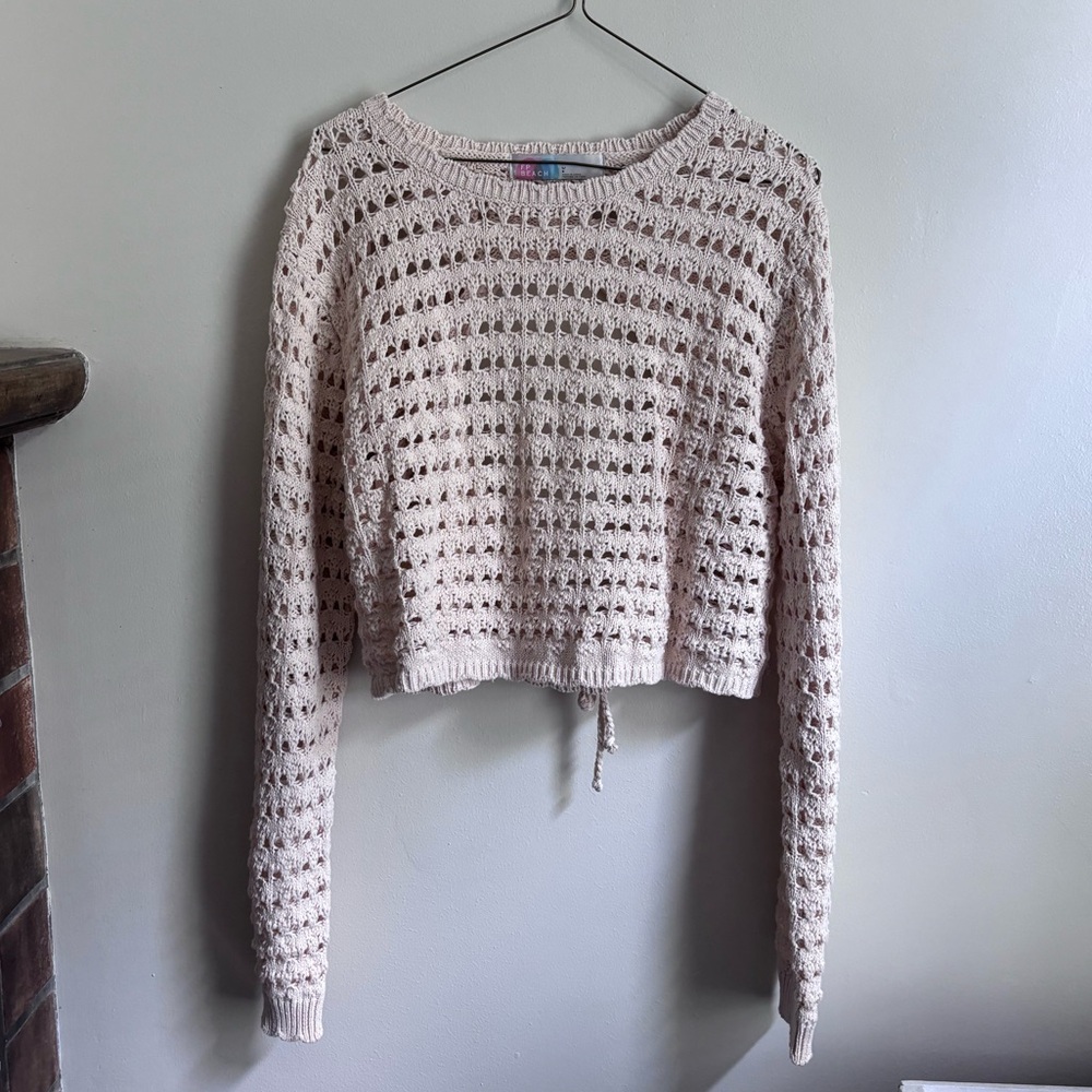 Free People Cream Crochet Top Size L